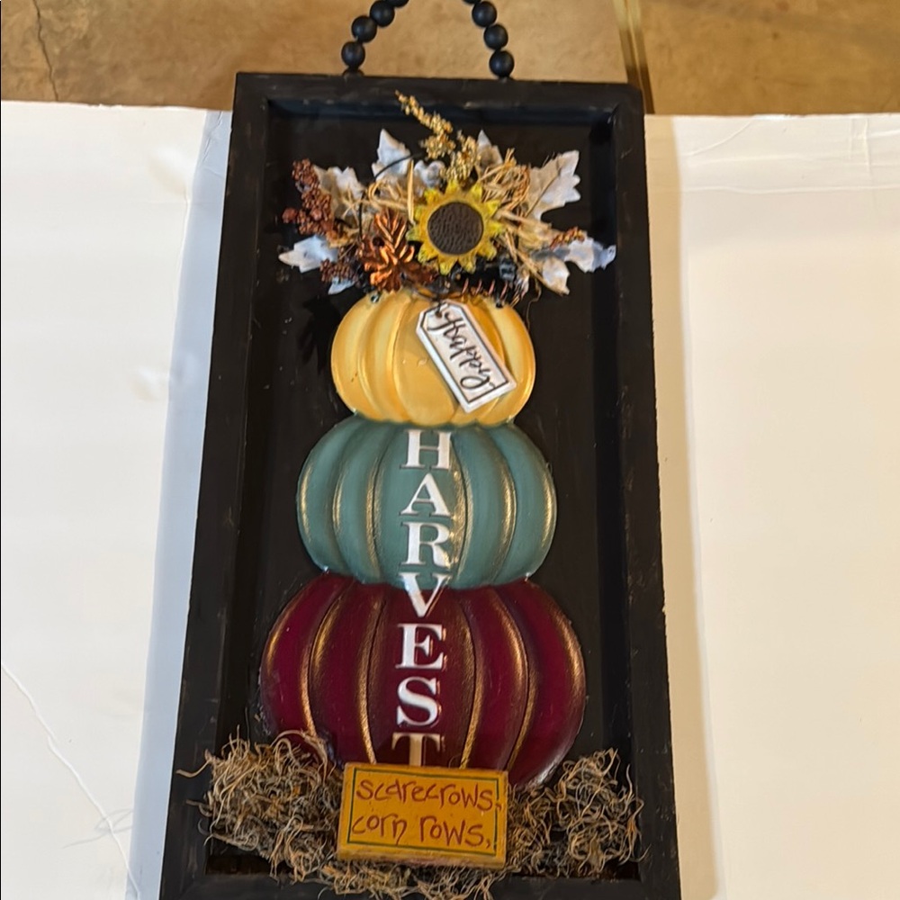 Harvest Stacked Pumpkin Wall Decor - Multicolor